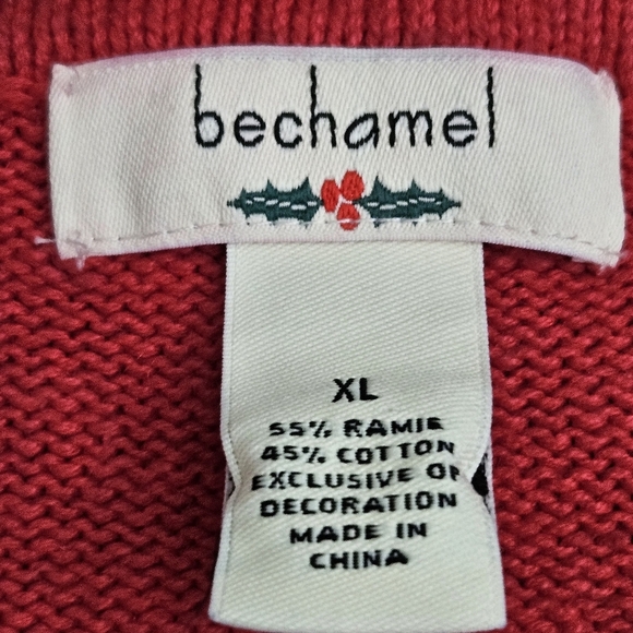Bechamel Christmas Sweater Pearls Ornaments Cardigan Sweater Size XL - Picture 4 of 12